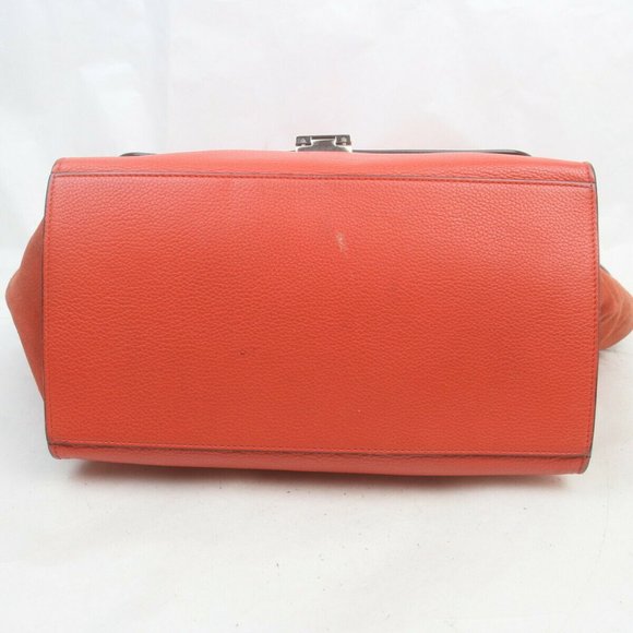 AUTHENTIC CELINE Hand Bag Red Leather - Picture 5 of 11